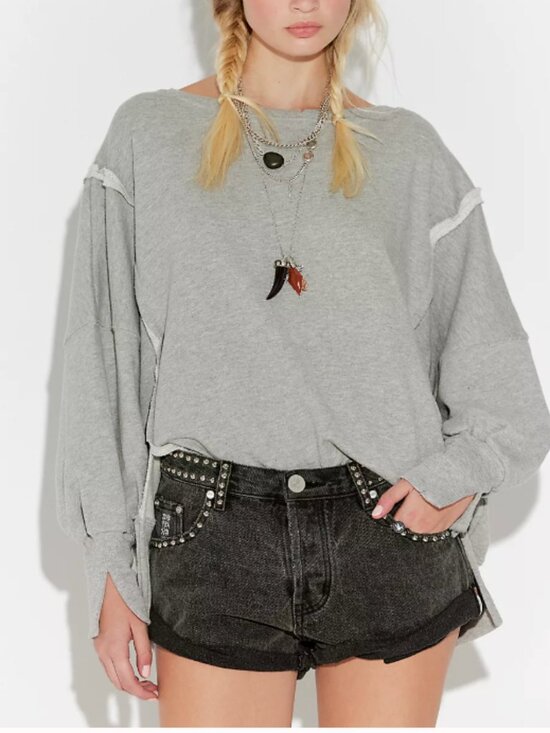 We The Free Tops - We The Free Camden Sweatshirt in Light Sand Heather Grey XS